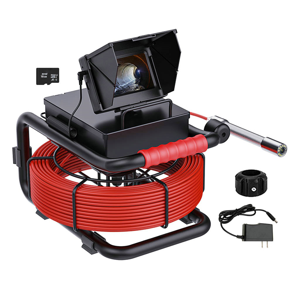 Endoscope Inspection Camera - 30M rioolbuis inspectiecamera, 16GB TF-kaart DVR